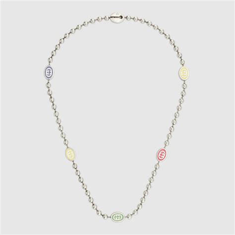 gucci boule collection silver boule t-bar necklace|Gucci interlocking g pendant.